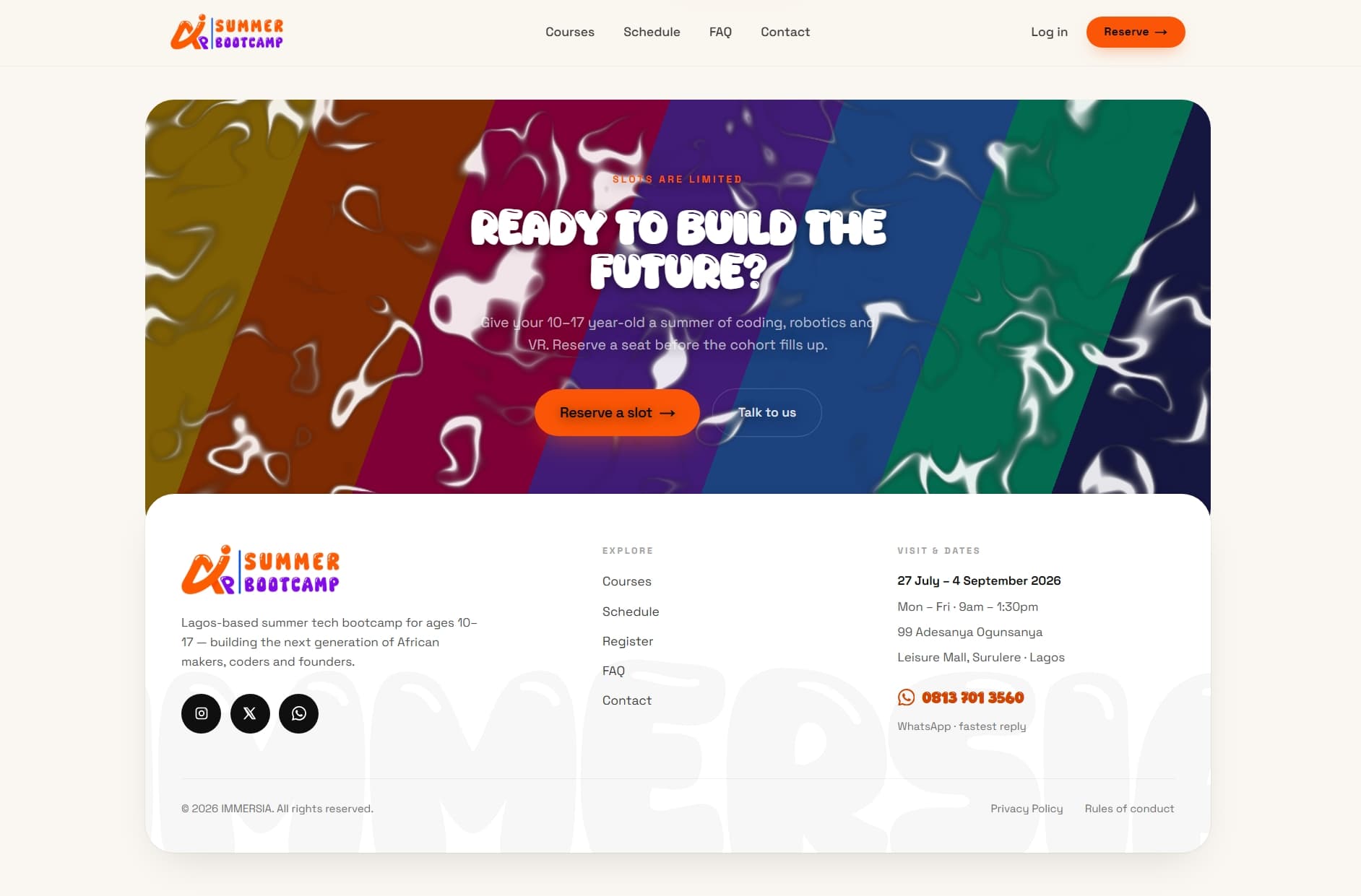 Immersia AI & XR Summer Bootcamp
