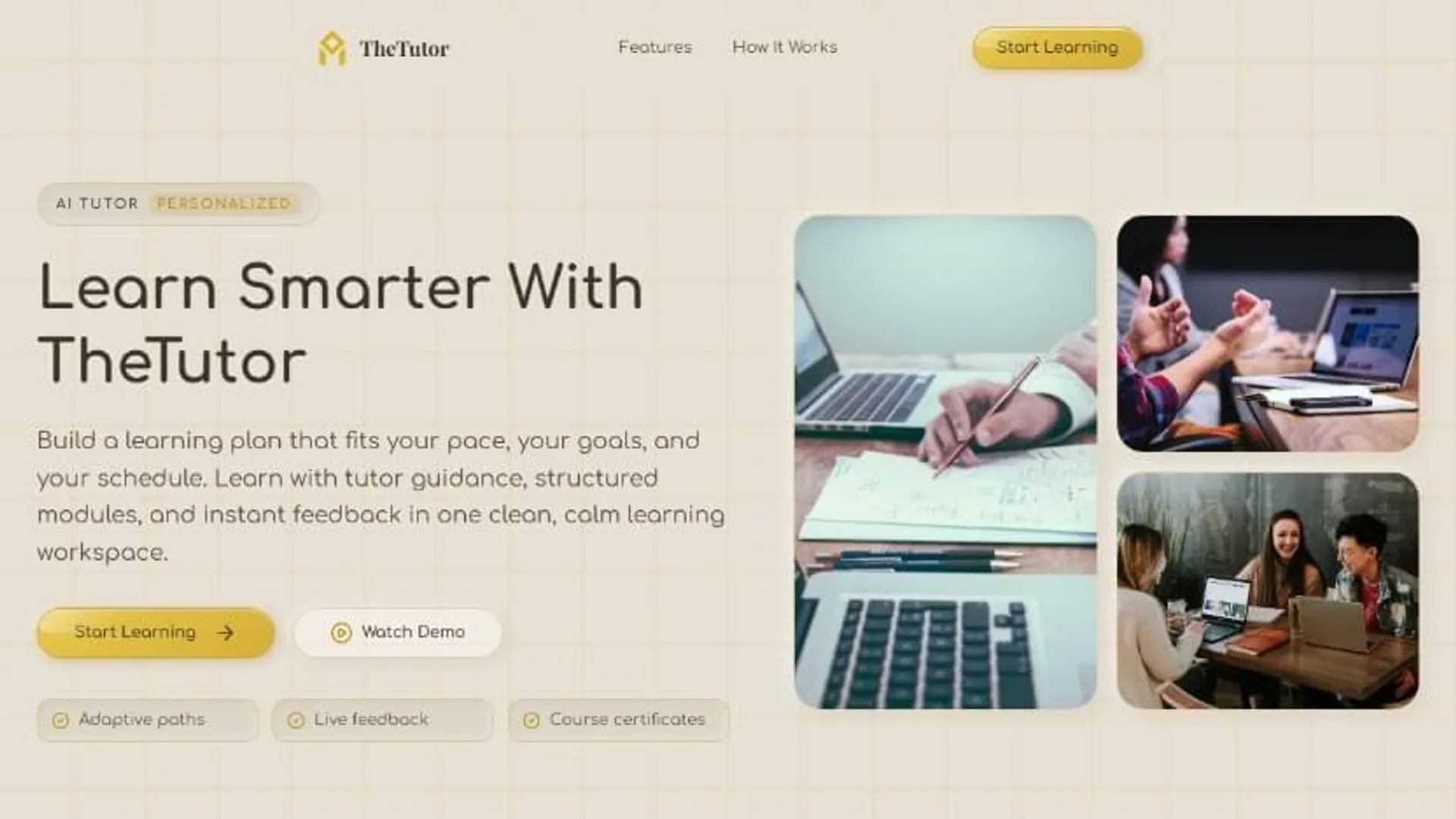 TheTutor landing page