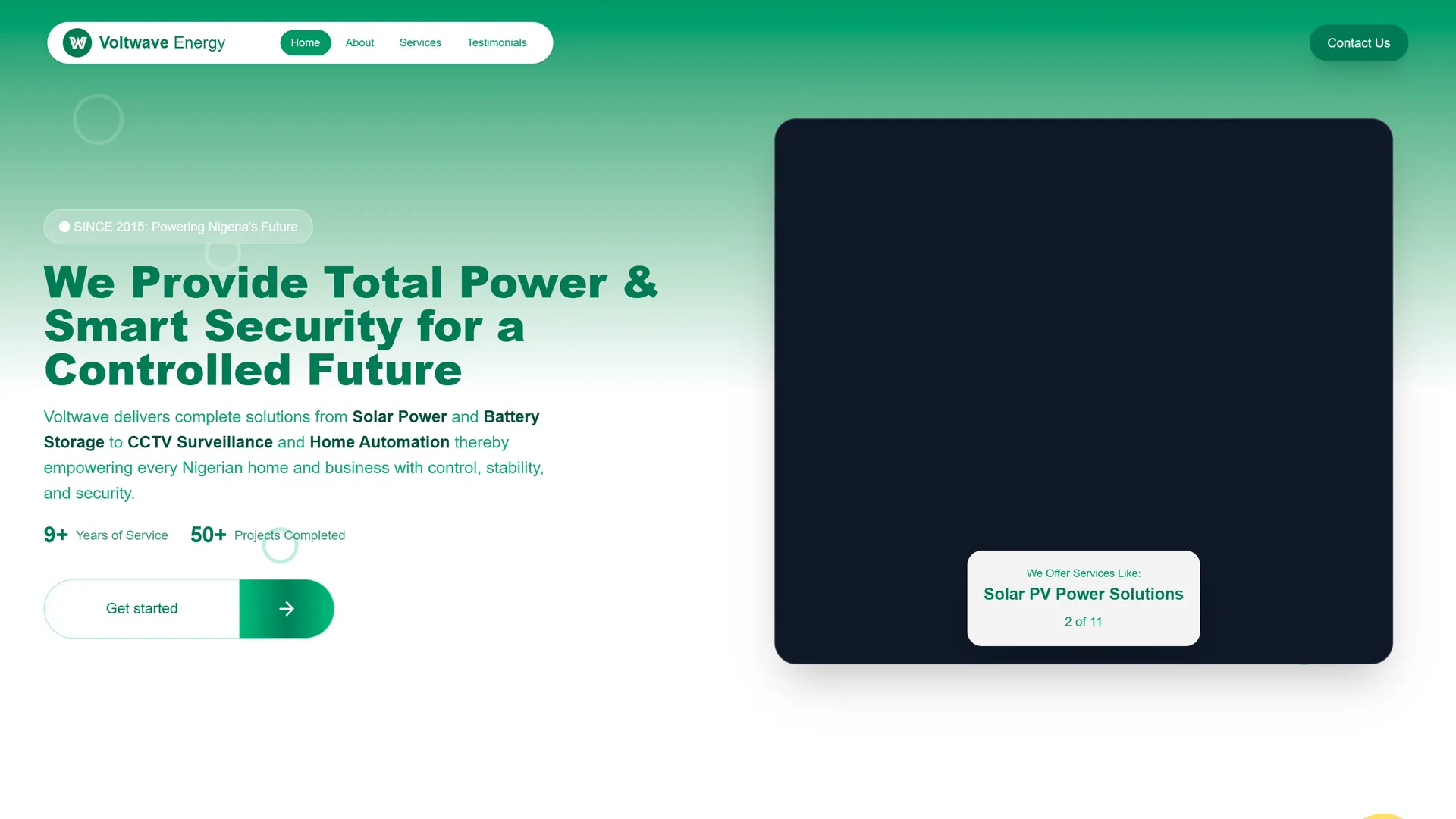 Voltawave Energy landing page